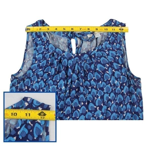 Boden Womens‎ Sleeveless 3 Shades of Blue & Off-White Drawstring Back Tops Sz 6 - Picture 6 of 7